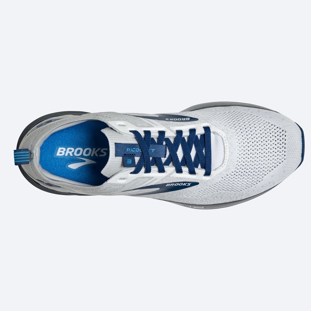 Brooks Ricochet 3 παπουτσια για τρεξιμο ανδρικα ασπρα/γκρι/μπλε | GR075168