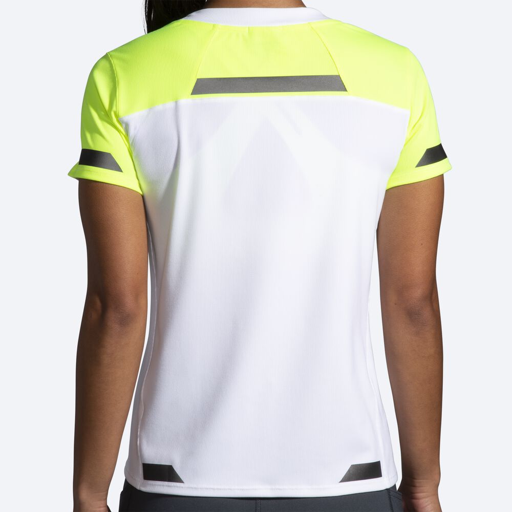 Brooks Run Visible Short Sleeve μπλουζακια γυναικεια ασπρα | GR092347