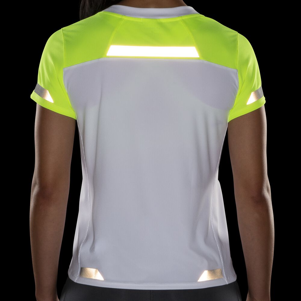 Brooks Run Visible Short Sleeve μπλουζακια γυναικεια ασπρα | GR092347