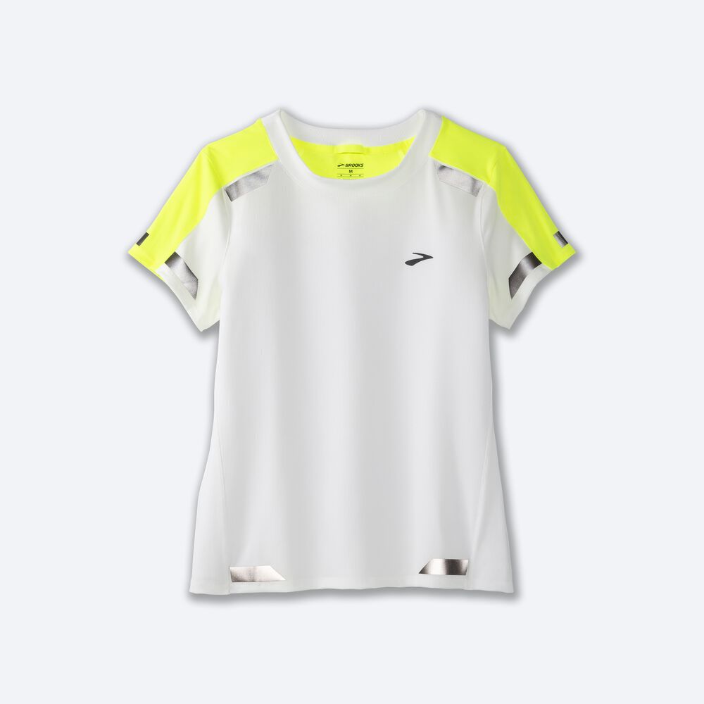 Brooks Run Visible Short Sleeve μπλουζακια γυναικεια ασπρα | GR092347