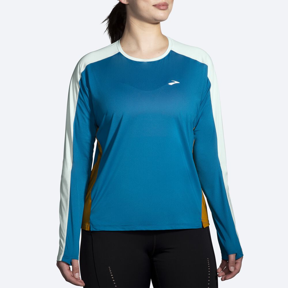 Brooks Sprint Free Long Sleeve 2.0 μπλουζακια γυναικεια μπλε | GR073294