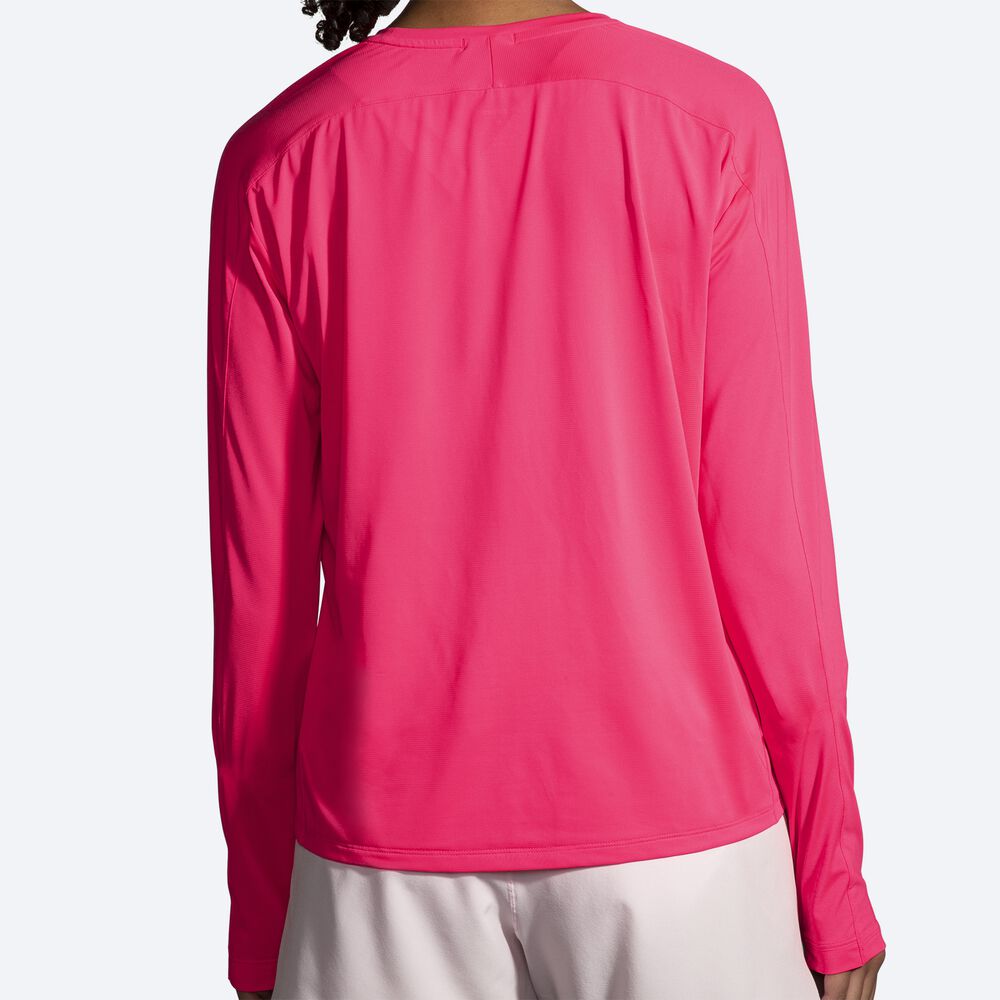 Brooks Sprint Free Long Sleeve 2.0 μπλουζακια γυναικεια ροζ | GR128594