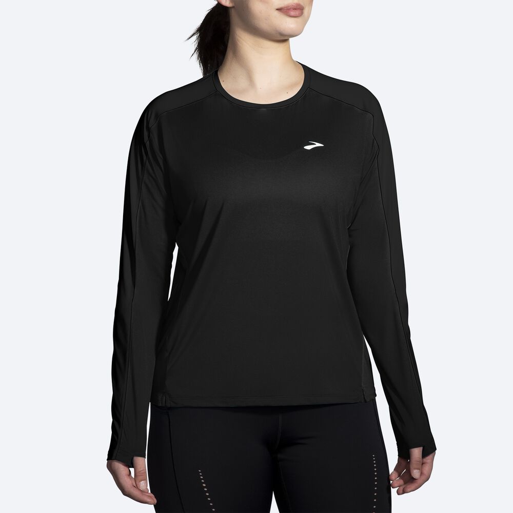 Brooks Sprint Free Long Sleeve 2.0 μπλουζακια γυναικεια μαυρα | GR573641