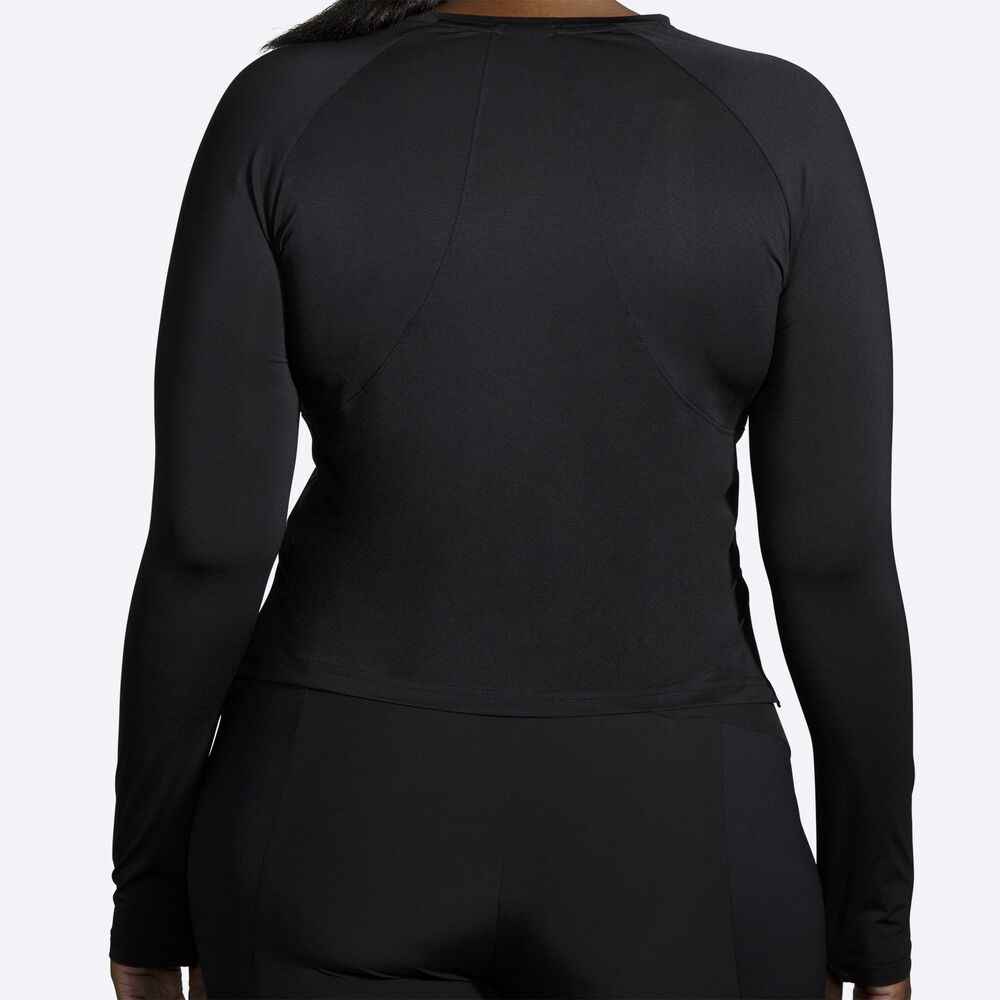 Brooks Sprint Free Long Sleeve μπλουζακια γυναικεια μαυρα | GR051296