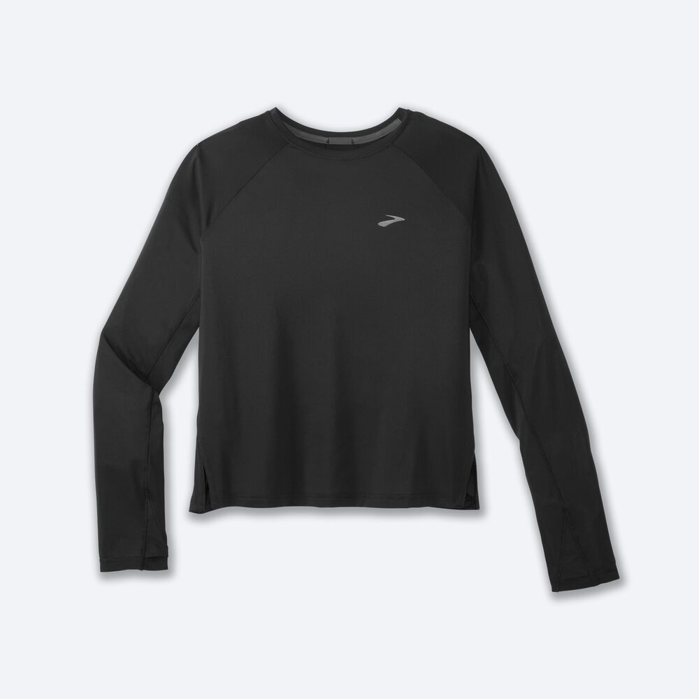 Brooks Sprint Free Long Sleeve μπλουζακια γυναικεια μαυρα | GR051296