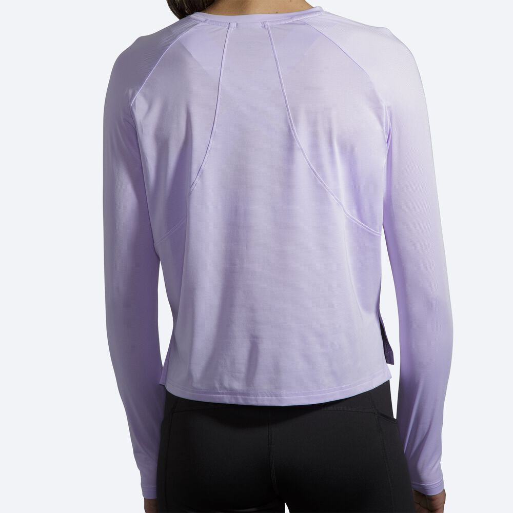 Brooks Sprint Free Long Sleeve μπλουζακια γυναικεια μωβ γκρι | GR203561