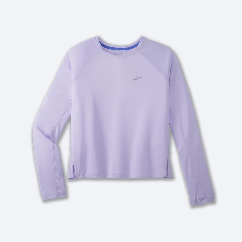 Brooks Sprint Free Long Sleeve μπλουζακια γυναικεια μωβ γκρι | GR203561