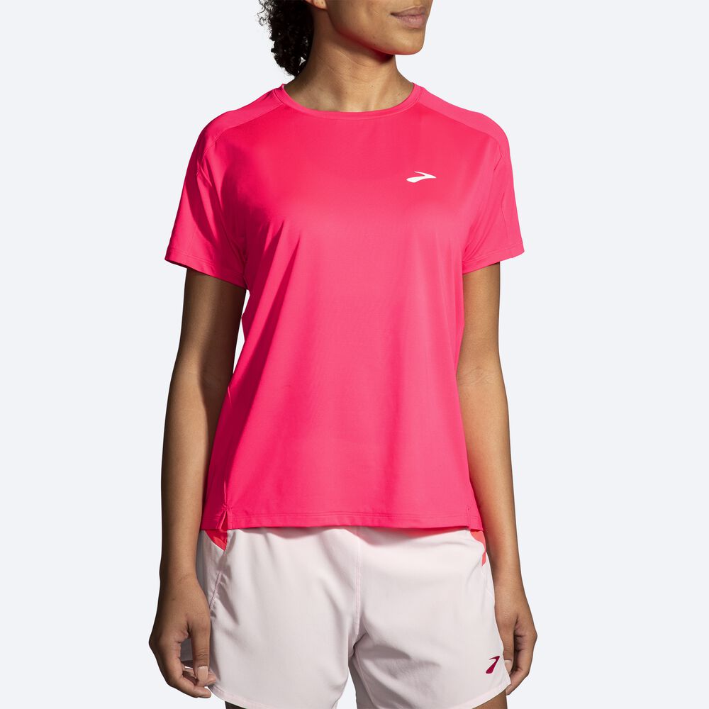 Brooks Sprint Free Short Sleeve 2.0 μπλουζακια γυναικεια ροζ | GR085962