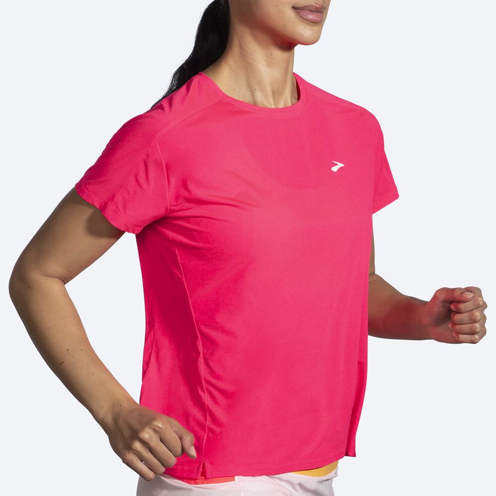 Brooks Sprint Free Short Sleeve 2.0 μπλουζακια γυναικεια ροζ | GR085962