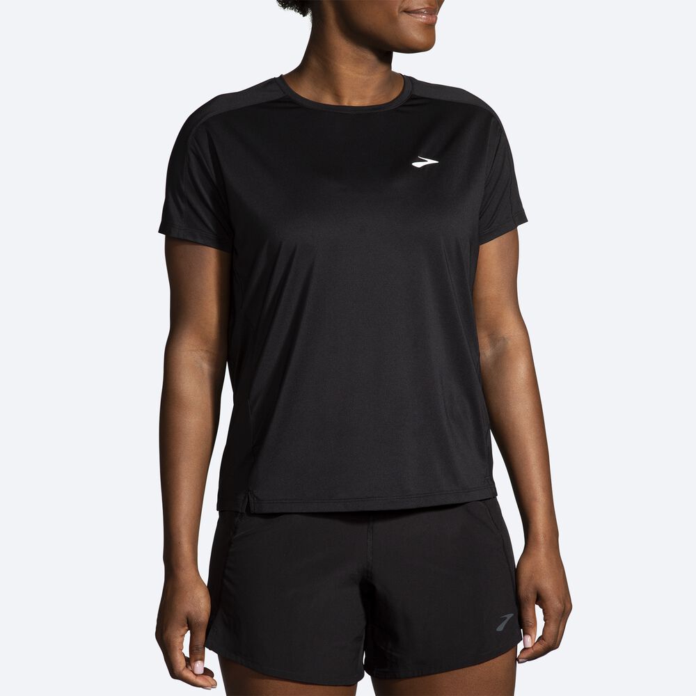 Brooks Sprint Free Short Sleeve 2.0 μπλουζακια γυναικεια μαυρα | GR361059