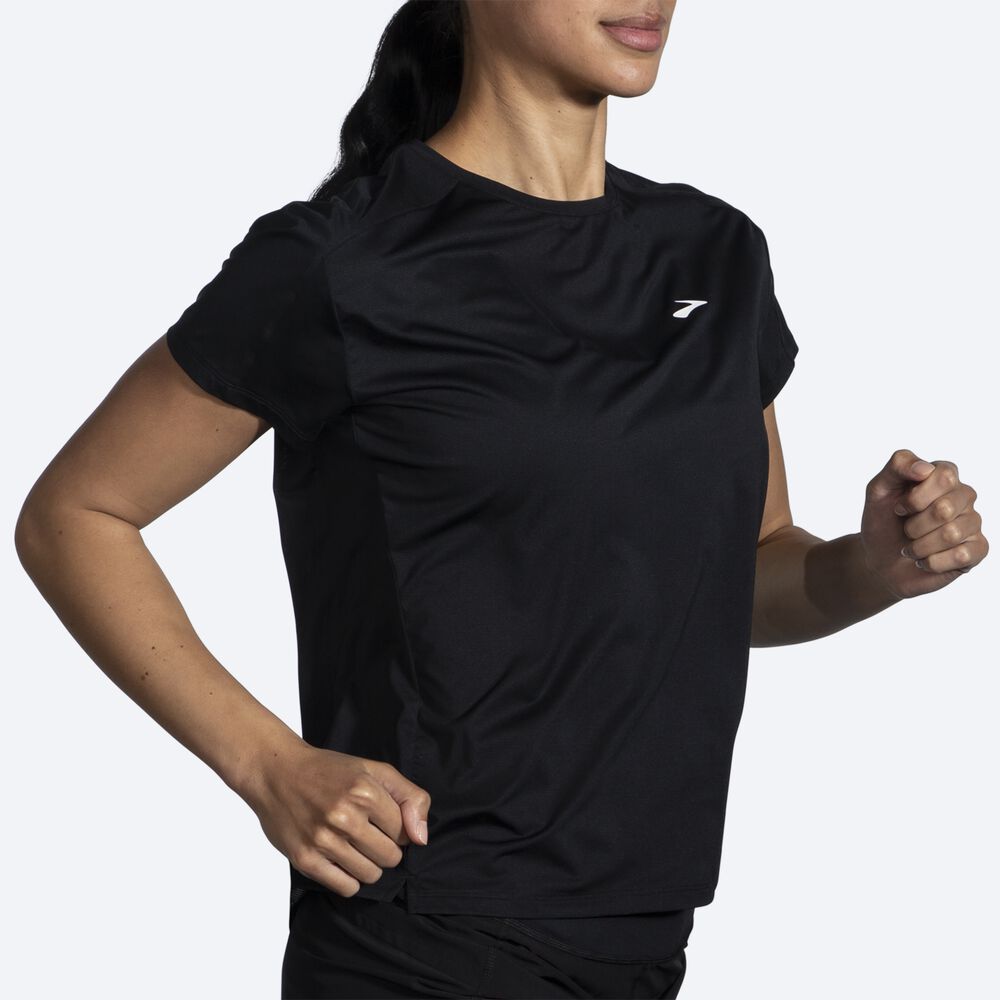 Brooks Sprint Free Short Sleeve 2.0 μπλουζακια γυναικεια μαυρα | GR361059