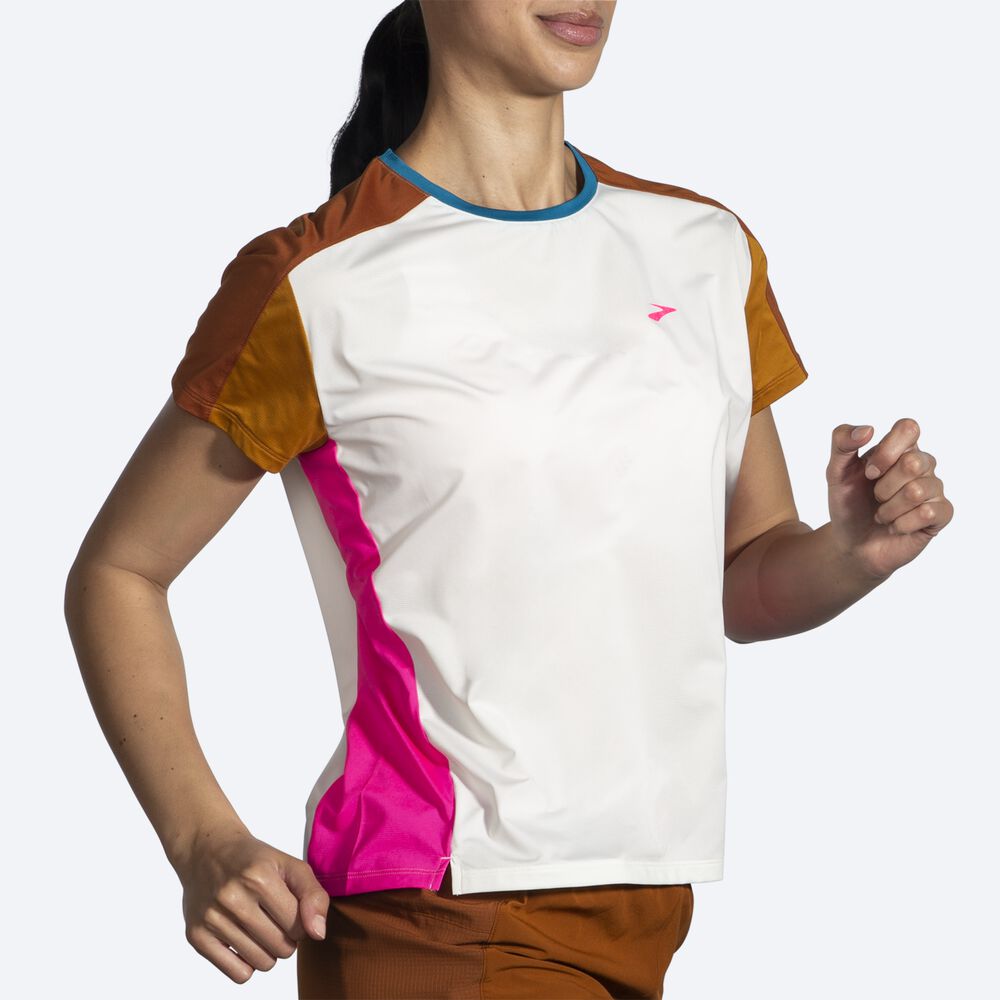 Brooks Sprint Free Short Sleeve 2.0 μπλουζακια γυναικεια ανοιχτο/φουξια | GR924685