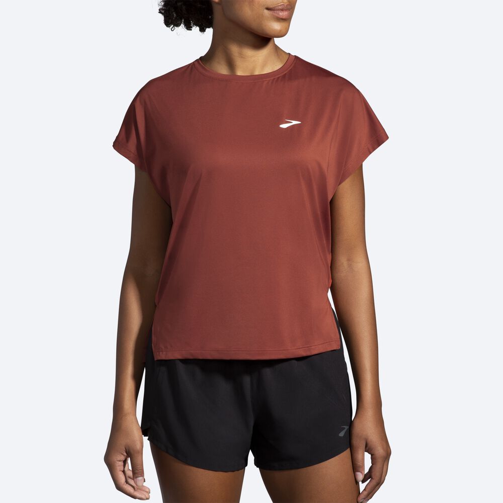 Brooks Sprint Free Short Sleeve μπλουζακια γυναικεια χαλκός | GR297630