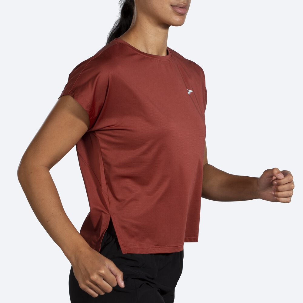 Brooks Sprint Free Short Sleeve μπλουζακια γυναικεια χαλκός | GR297630