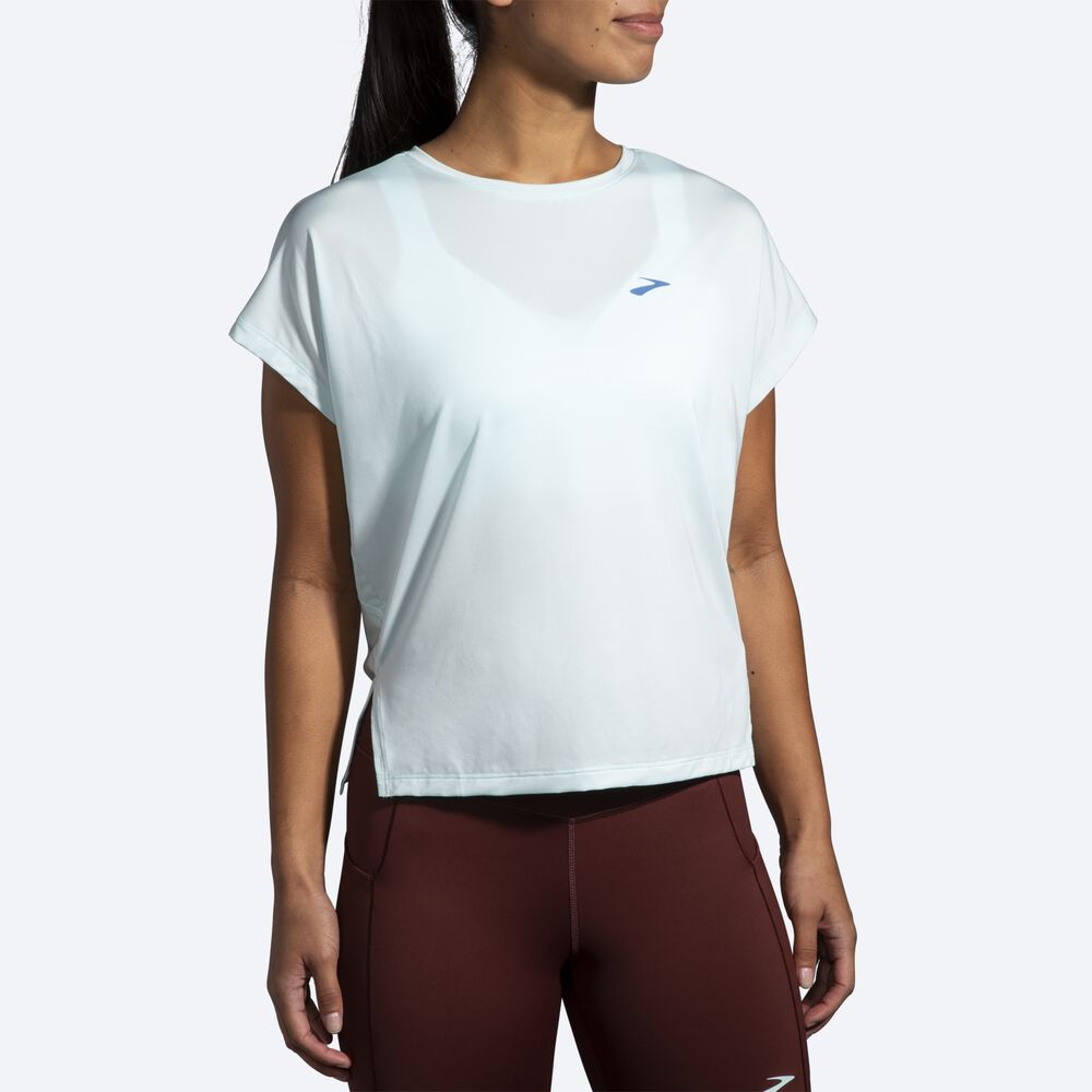 Brooks Sprint Free Short Sleeve μπλουζακια γυναικεια μπλε | GR710596