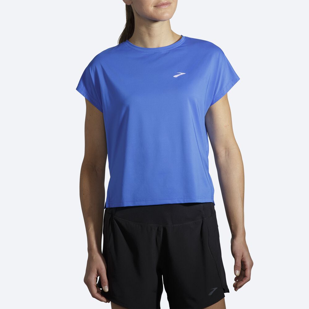 Brooks Sprint Free Short Sleeve μπλουζακια γυναικεια μπλε | GR896341